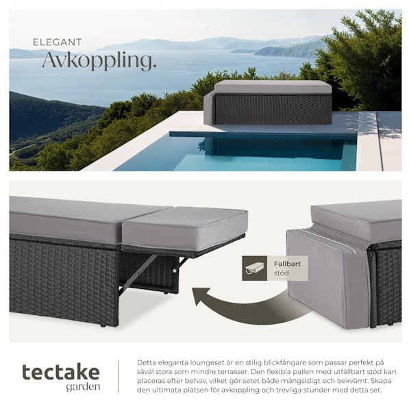 tectake Loungesoffa Korfu grå