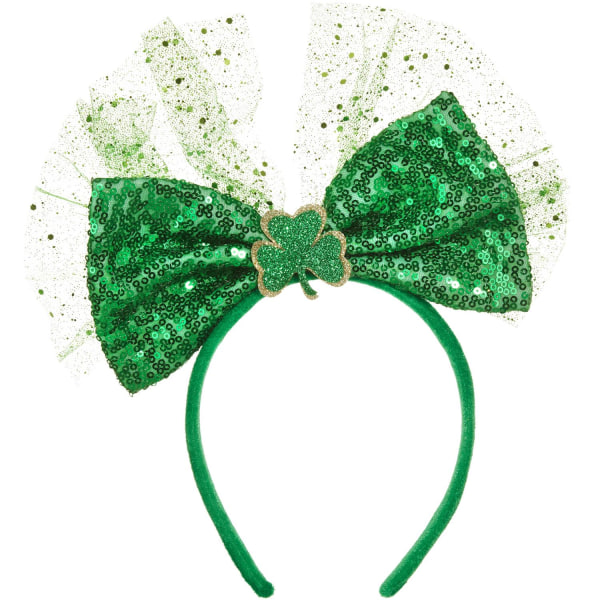 tectake St. Patrick’s Day huvudbonad rosett med paljetter Grön
