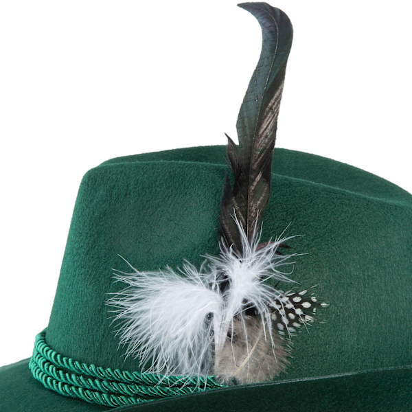tectake Grön traditionell bayersk hatt med fjäder Grön