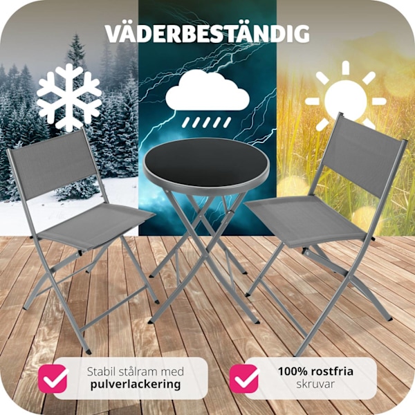 tectake Caféset Düsseldorf grå