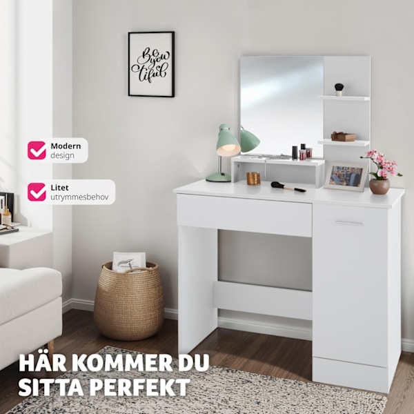tectake Sminkbord Zoe Vit