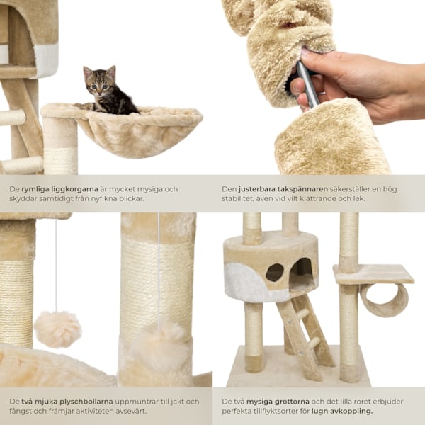 tectake Klösträd katt, klösmöbel Hansi Vit