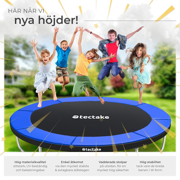 tectake Studsmatta Jumpy med skyddsnät - 305 cm Blå