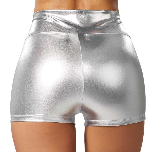 tectake Metallic-hotpants silver Silver XXL