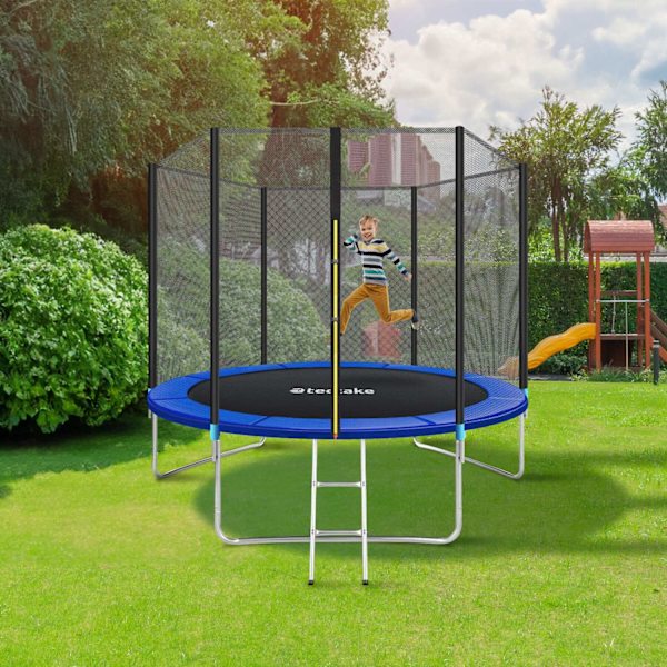 tectake Studsmatta Garfunky med skyddsnät , upp till 80 kg - 305 cm Blå