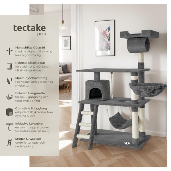 tectake Katt klösträd, Martin grå