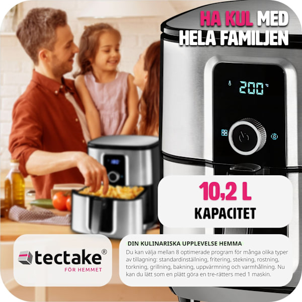tectake Airfryer Ben 10.2 L Silver