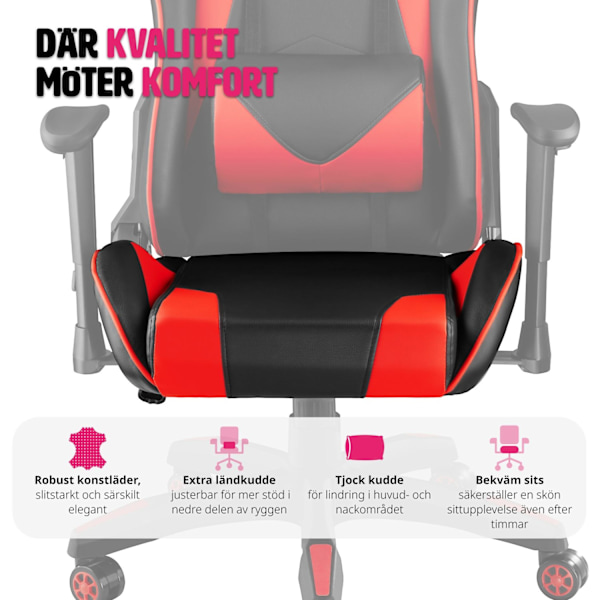tectake Premium Gamingstol Twink Röd