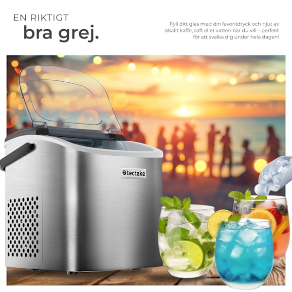 tectake Ismaskin Arctic, 1,2 L, 2 isbitsstorlekar Silver