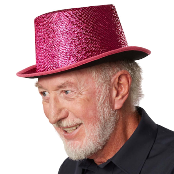 tectake Glitter-cylinderhatt Rosa