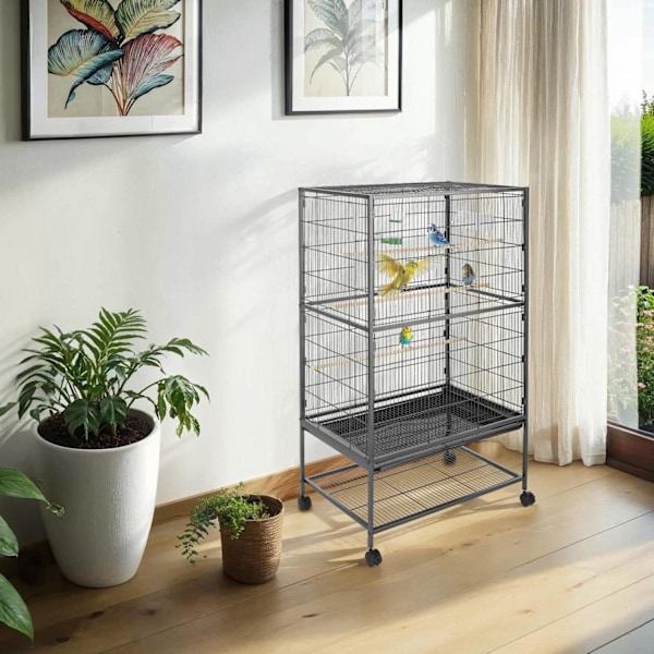 tectake Fågelbur 131cm hög Grafitgrå