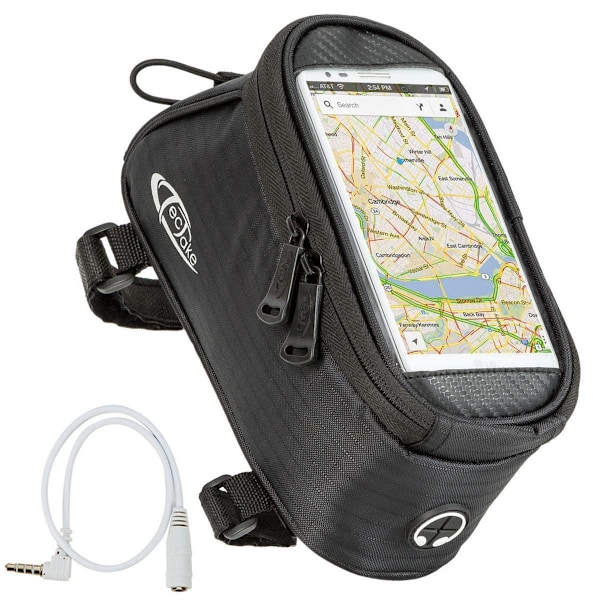 tectake Cykelväska för smartphones - 20 x 9,5 x 10 cm Svart