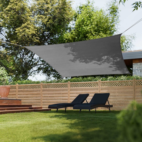 tectake Solsegel i polyeten kvadratiskt, grå - 400 x 400 cm grå