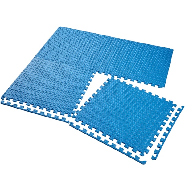 tectake Träningsmatta 12-pack Blå