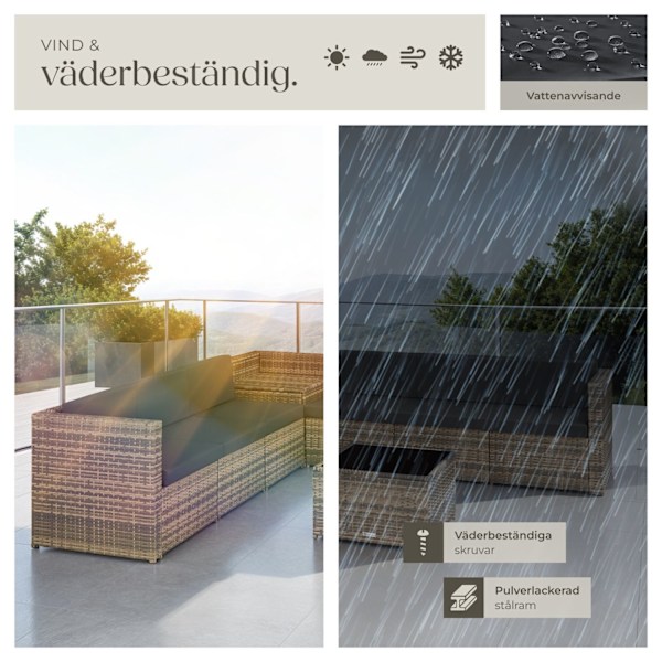tectake Loungeset Verona i konstrotting Natur