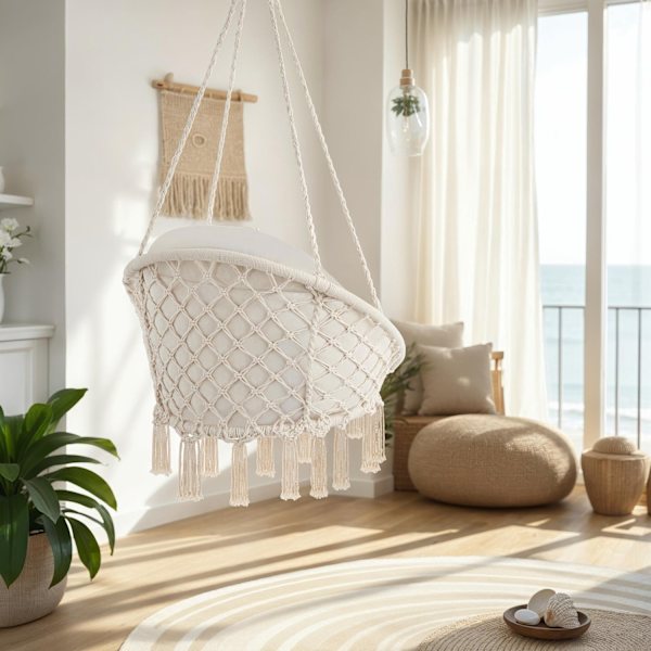 tectake Hängstol Samira Beige