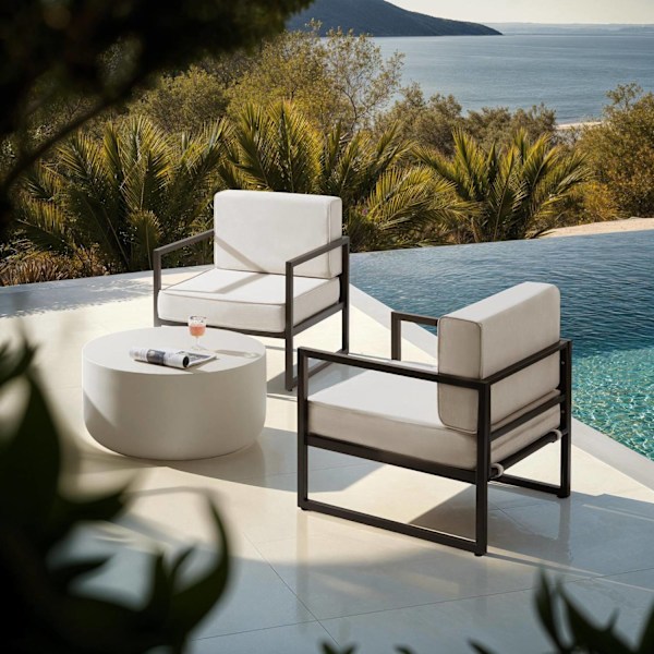 tectake Loungestol Comosa - Uppsättning av 2 Beige