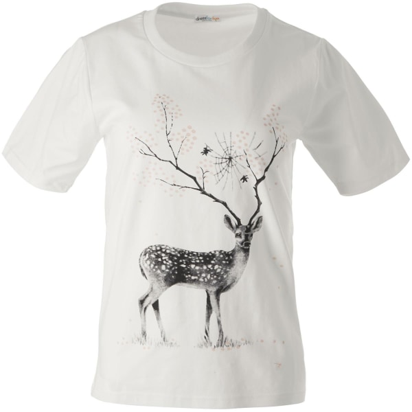 tectake T-Shirt Blumenhirsch White M