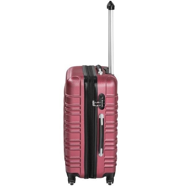 tectake Resväskeset Mila - 4 resväskor, bagage med bagagevåg och Vin, röd