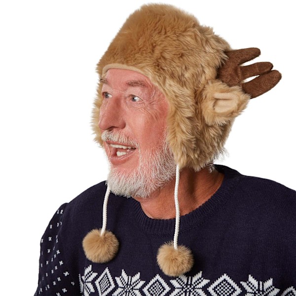 tectake Mjuk mössa med renmotiv Brun