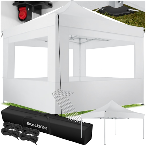 tectake Paviljong Olivia 3x3m med 4 väggar Vit