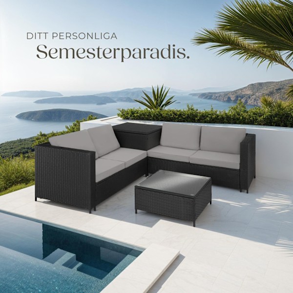 tectake Loungeset Siena i konstrotting grå