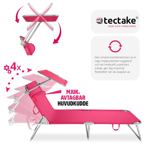 tectake Solsäng Chloé Rosa