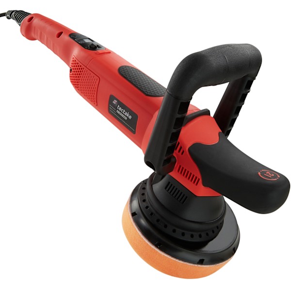 tectake Polermaskin Excenter K7250B - 16 delar inkl. polermedel Röd