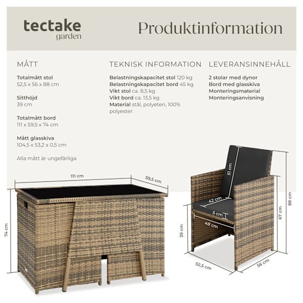 tectake Liten matgrupp Lausanne i konstrotting Natur