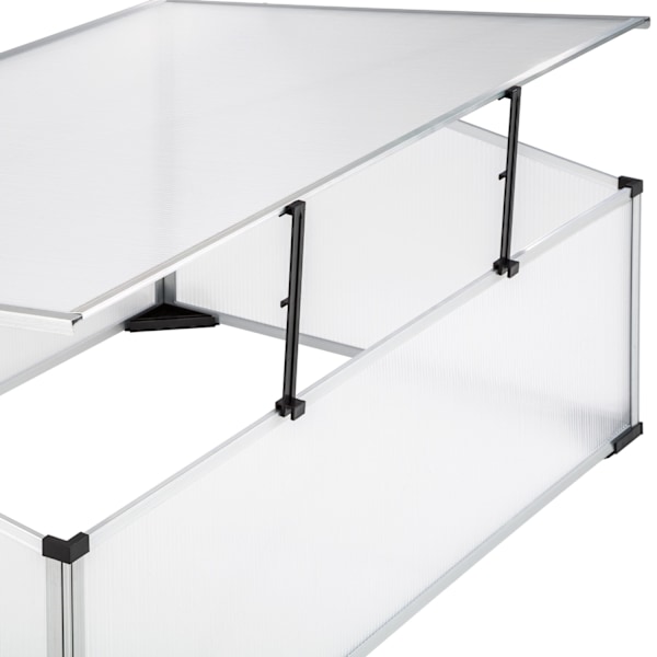 tectake Drivhus i aluminium med låsbart tak - 102 x 61 x 41 / 31 cm Transparent