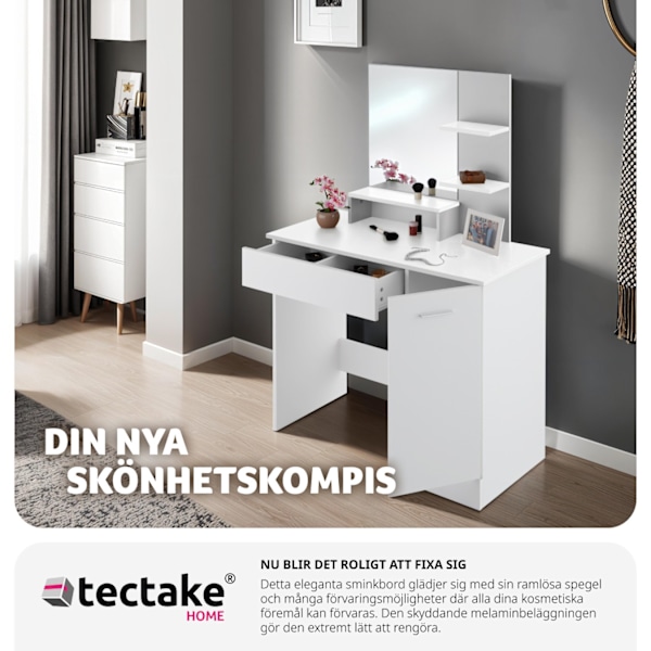 tectake Sminkbord Zoe Vit