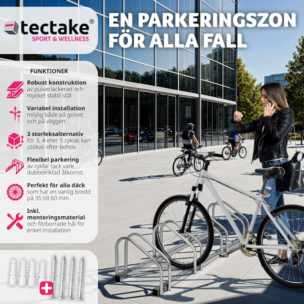 tectake Cykelställ - 4 Silver