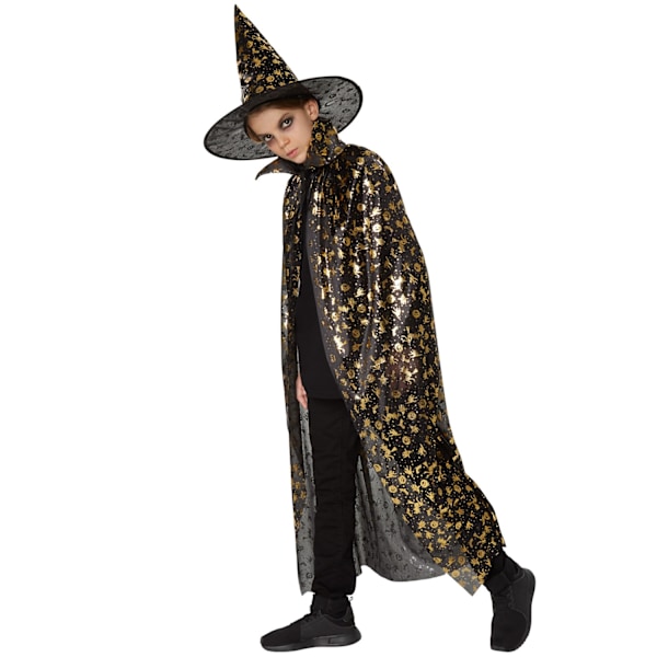 tectake Hatt och cape till Halloween för barn - 90 cm Guld