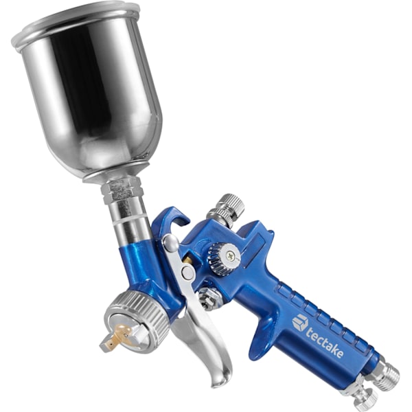 tectake 3 HVLP sprutpistol (0,8/1,3/1,7 mm munstycke) + mikrofiberdukar Blå