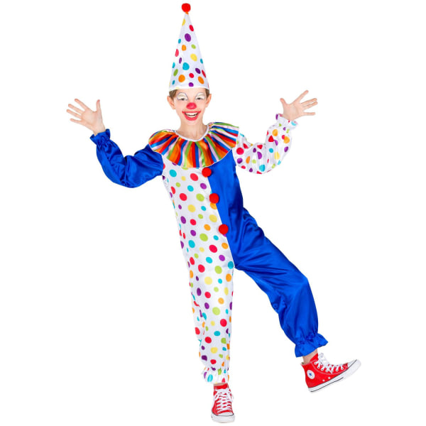 tectake Clowndräkt för barn Clownen Jux Blue 128 (7-8y)