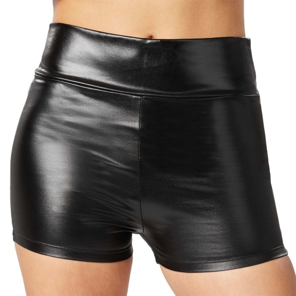 tectake Metallic-hotpants svart Black M