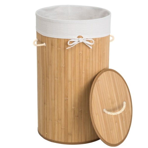 tectake Tvättkorg med tvättsäck 57 l Beige