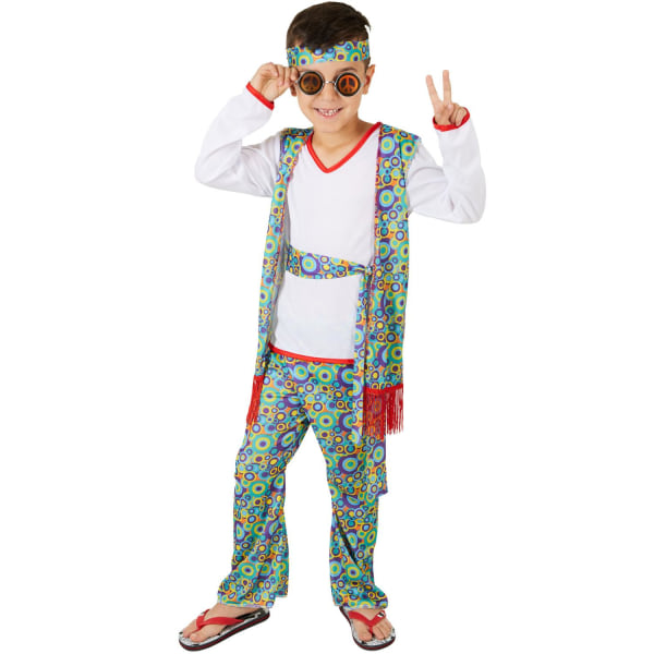 tectake Maskeraddräkt Pojke Cool Hippie MultiColor 152 (11-12y)