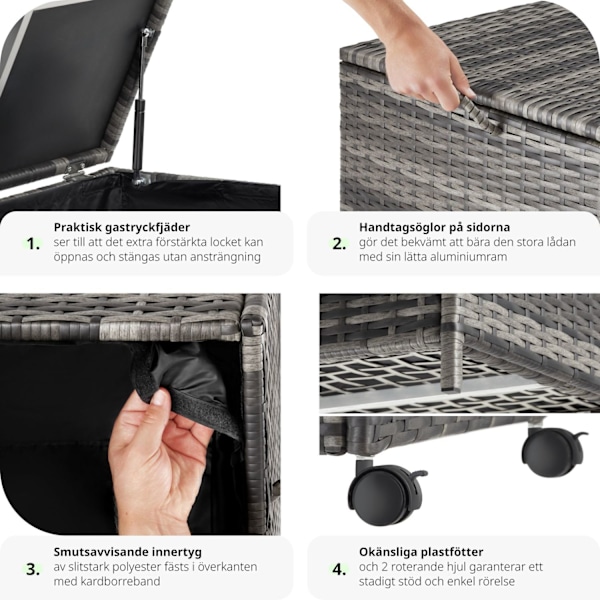 tectake Dynbox i konstrotting grå