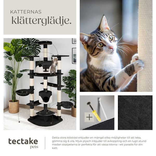 tectake Katt klösträd, klösmöbel Filippa Vit