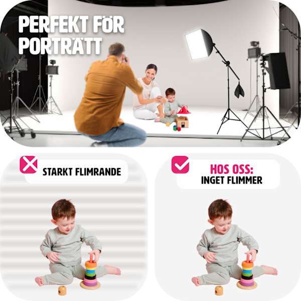 tectake Studiolampa + softbox modell 2 Svart