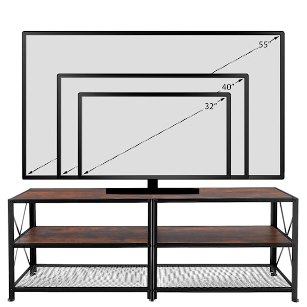 tectake TV-bänk - 141 cm Mörkbrun
