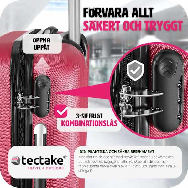 tectake Hårda resväskor i 3-set Röd