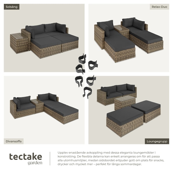 tectake Loungeset i konstrotting San Domino Natur