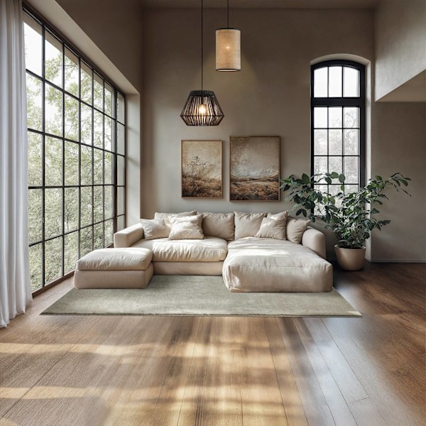 Kortluggig matta Soft Zone - sand, 140 x 200 cm Sand
