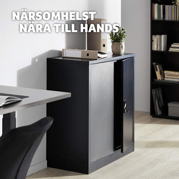 tectake Arkivskåp med 3 fack Svart