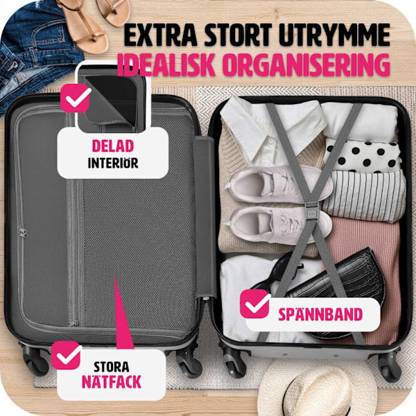 tectake Resväskeset 4 stycken med hårt skal grå