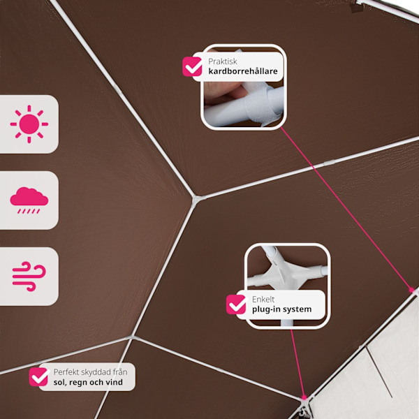tectake Paviljong Alpstuga, vattentät, UV-beständig - 9 m Brun