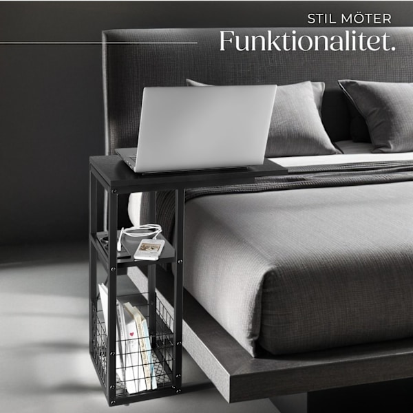 tectake Datorbord Rhea, C-form, med laddstation Svart