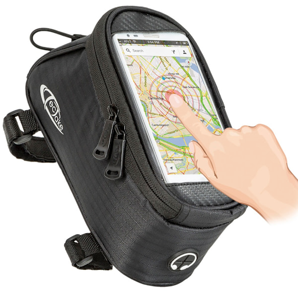 tectake Cykelväska för smartphones - 20 x 9,5 x 10 cm Svart